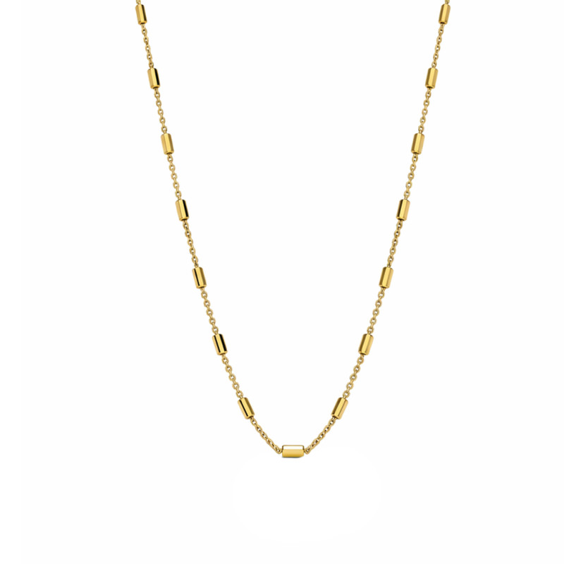 Naszyjnik złoty z fasetowanymi walcami, próba 375