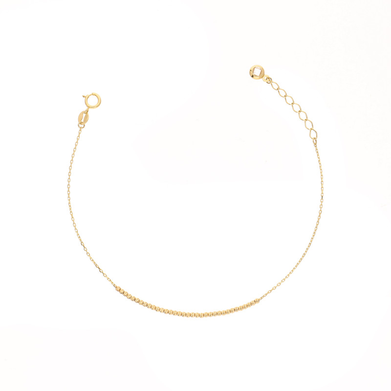 Bransoletka złota z diamentowanymi kulkami, próba 375