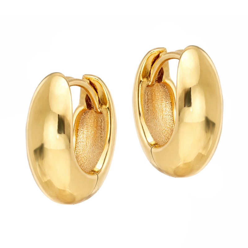 Kolczyki blaszki blask owal, złoto 375