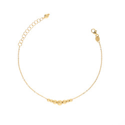 Bransoletka złota z kulkami diamentowanymi na łańcuszku rolo, próba 585