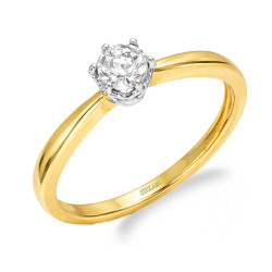 Pierścionek zaręczynowy ROYAL z diamentem 0,10 ct, złoto 585