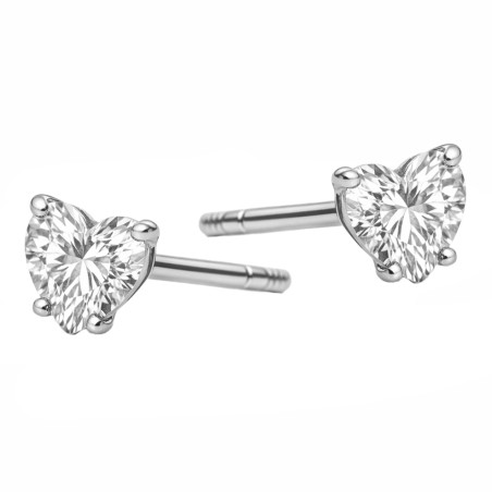 Kolczyki srebrne serce cyrkonia 5mm