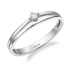 Pierścionek srebrny podwójna szyna gładka i z cyrkonią, próba 925