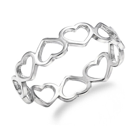 Pierścionek z sercami ramka, srebro 925