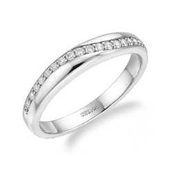 Pierścionek z falą z cyrkonii, srebro 925