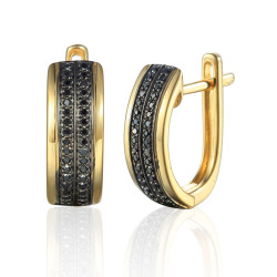 Kolczyki złote z czarnymi diamentami 0,15 ct