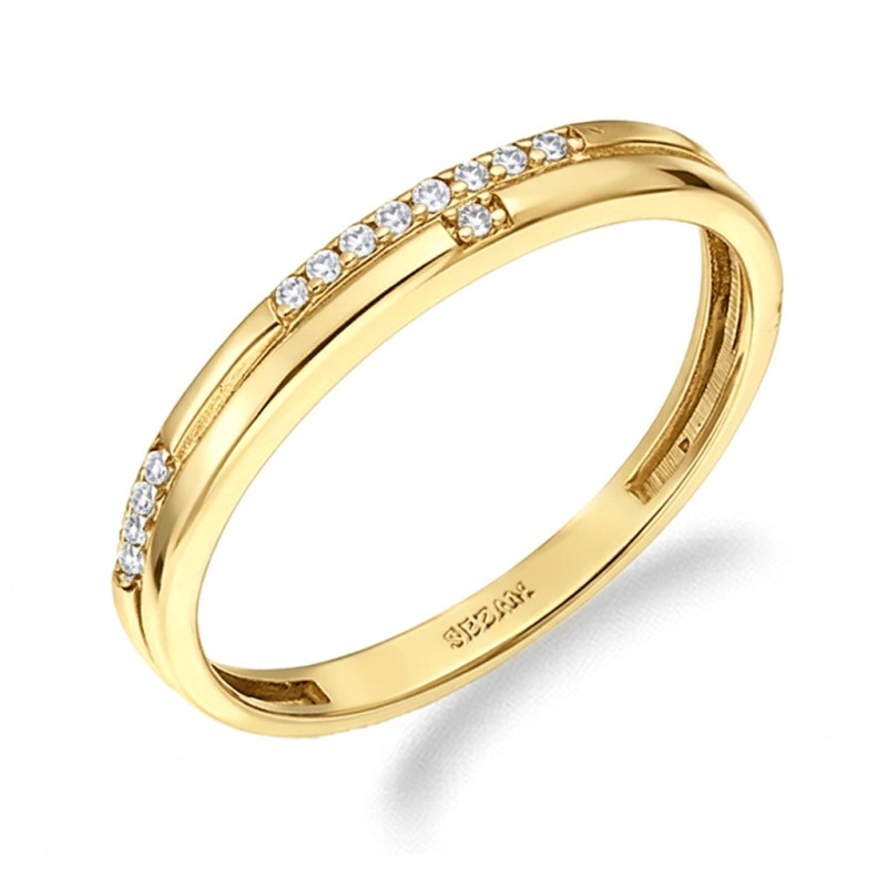 Złoty Pierścionek z Cyrkoniami pr. 375 - JubilerSezam.pl