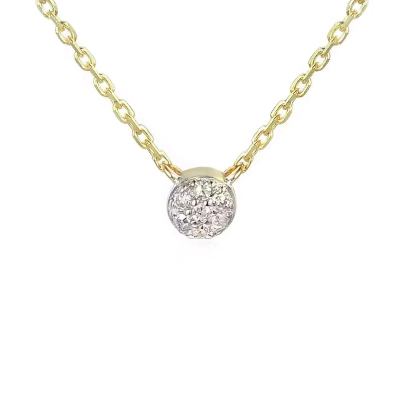 Naszyjnik SWEET z diamentami 0,02 ct na łańcuszku anker, złoto 585