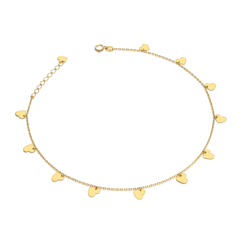 Złota Bransoletka z Sercami pr. 375 - JubilerSezam.pl