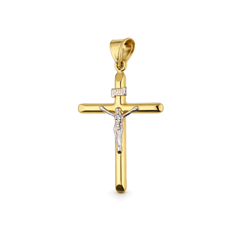 Złoty Krzyżyk z Panem Jezusem pr. 585 - JubilerSezam.pl