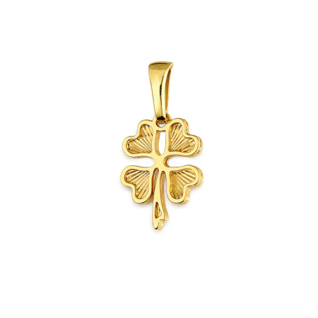 Złota Zawieszka Koniczyna z Serc pr. 585 - JubilerSezam.pl