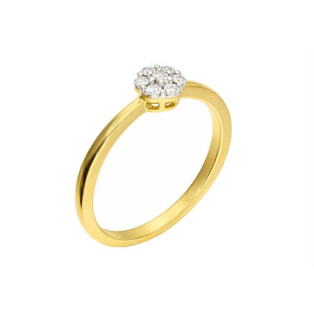 Pierścionek Zaręczynowy z Białymi Diamentami Kwiat pr. 585 - JubilerSezam.pl