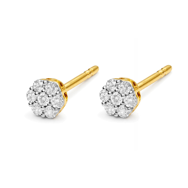 Kolczyki złote z białymi diamentami 0,05 ct