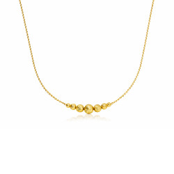 Złoty naszyjnik z grawerowanymi kulkami pr. 585 - JubilerSezam.pl