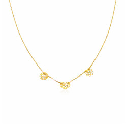 Złoty Naszyjnik Koniczyna, Serce i Koło pr. 585 - JubilerSezam.pl