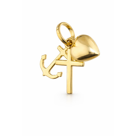 Złoty Medalik Wiara Nadzieja Miłość pr. 585 - JubilerSezam.pl