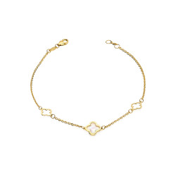 Złota Bransoletka Koniczynki pr. 585 z Masą Perłową - JubilerSezam.pl