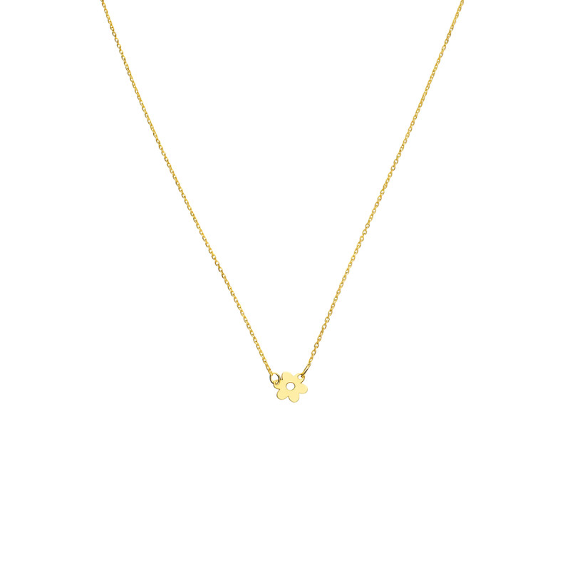 Złoty naszyjnik z kwiatkiem pr. 585 - JubilerSezam.pl