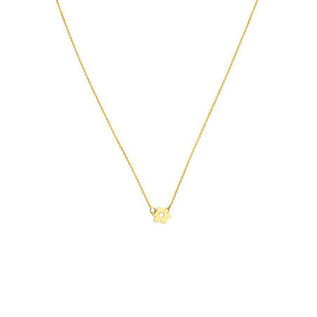 Złoty naszyjnik z kwiatkiem pr. 585 - JubilerSezam.pl