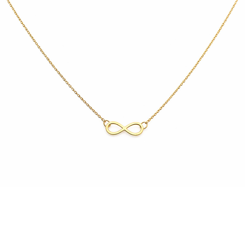 Naszyjnik złoty infinity ramka próba 585