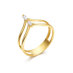 Złoty Pierścionek Szpic z Cyrkoniami pr. 375 - JubilerSezam.pl