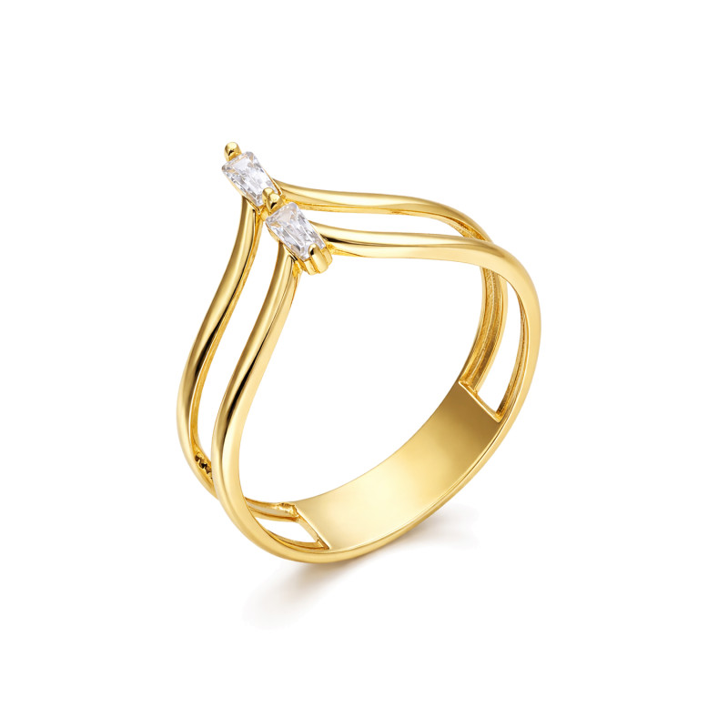 Złoty Pierścionek Szpic z Cyrkoniami pr. 375 - JubilerSezam.pl