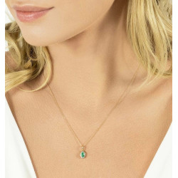 Wisiorek z owalnym szmaragdem 0,18 ct i diamentami 0,01 ct, złoto 585