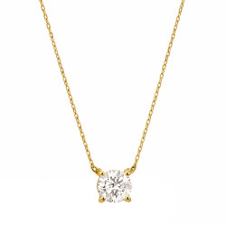 Naszyjnik z diamentem laboratoryjnym 0,58 ct, złoto 585