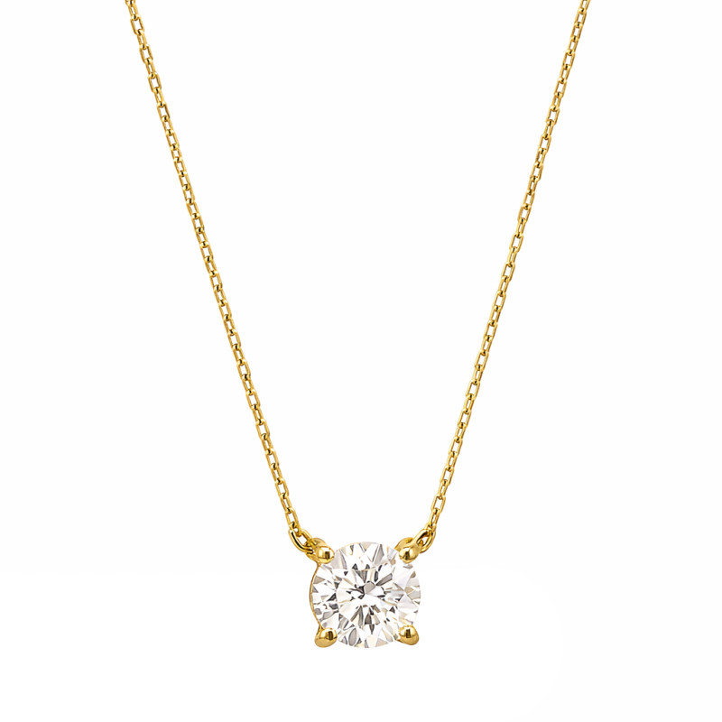 Naszyjnik z diamentem laboratoryjnym 0,58 ct, złoto 585