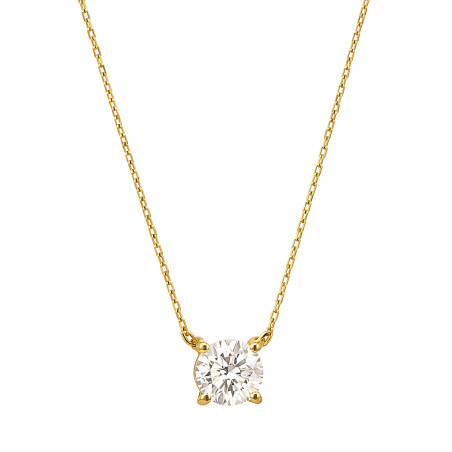 Naszyjnik z diamentem laboratoryjnym 0,58 ct, złoto 585