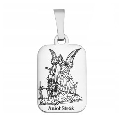 Medalik srebrny z Aniołem Stróżem - Pamiątka Chrztu - JubilerSezam.pl