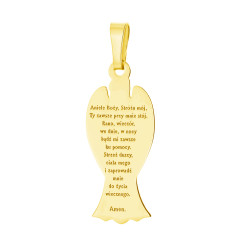 Medalik pozłacany Anioł z modlitwą