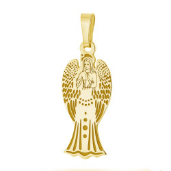 Medalik pozłacany Anioł z modlitwą