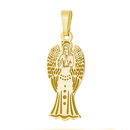 Medalik pozłacany Anioł z modlitwą