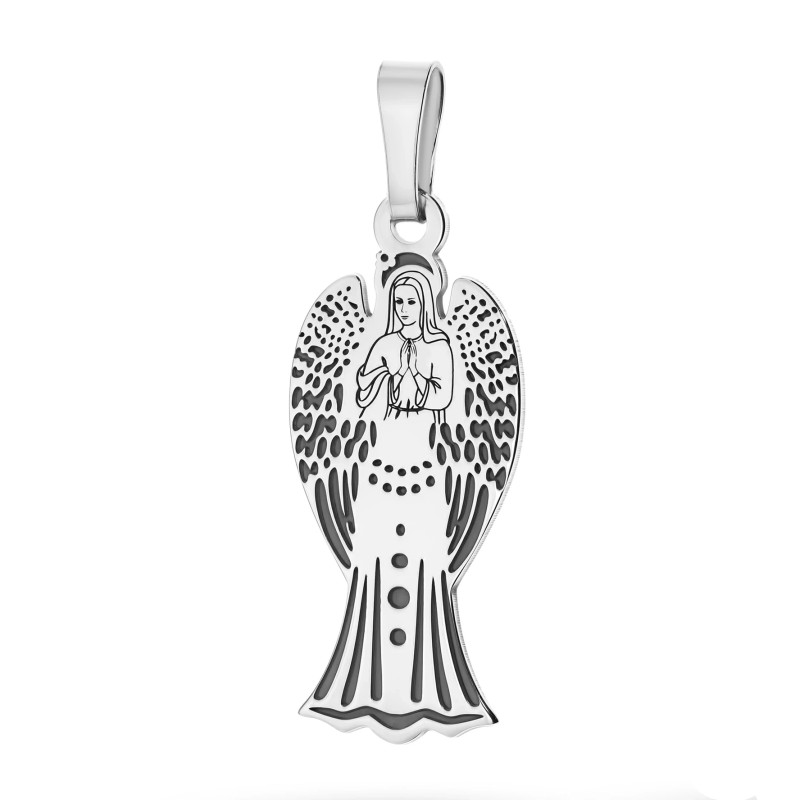 Srebrny Medalik Anioł Stróż z Modlitwą - JubilerSezam.pl