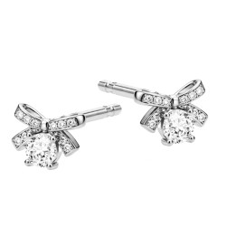 Srebrne Kolczyki Kokardki z Cyrkonią - JubilerSezam.pl