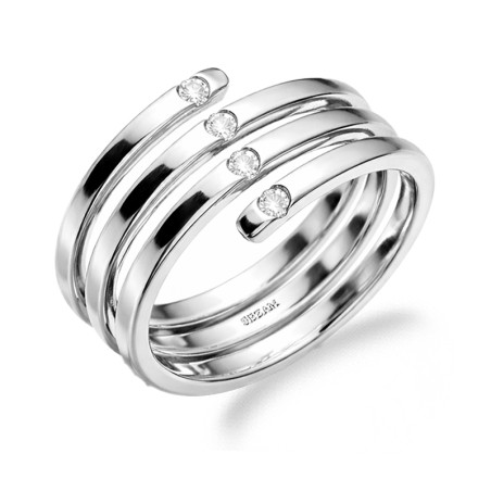 Srebrny Pierścionek Sprężynka z Cyrkoniami - JubilerSezam.pl