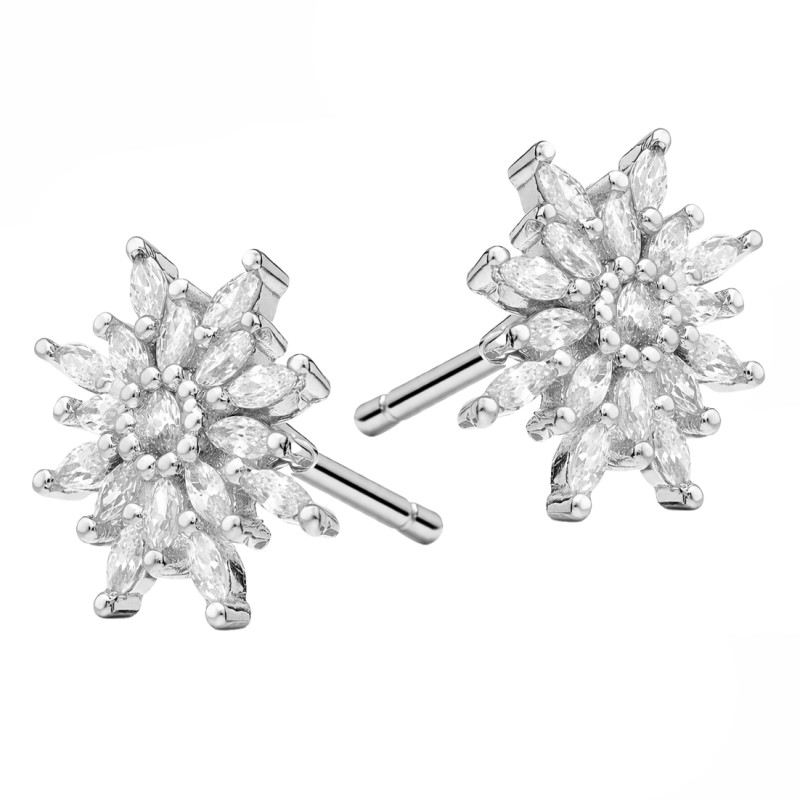 Komplet biżuterii kolczyki i wisiorek z cyrkoniami, srebro 925