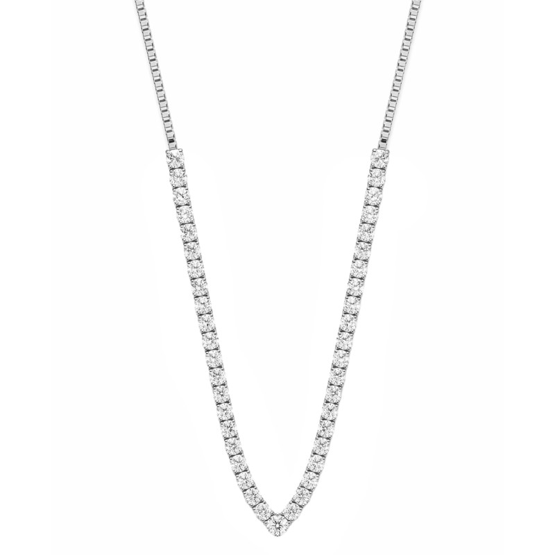 Naszyjnik srebrny z cyrkoniami tennis, srebro 925