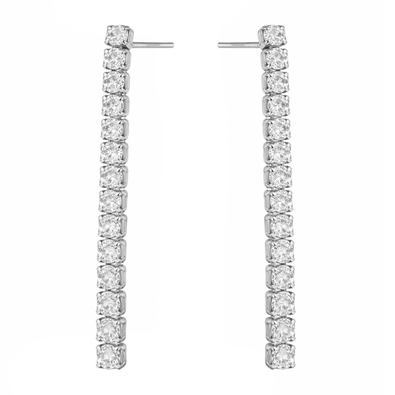 Komplet srebrny 925, naszyjnik krawatówka i kolczyki tennis