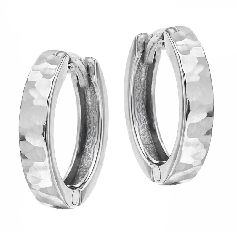 Kolczyki srebrne koła 925 z blaszką fazowaną, próba 925