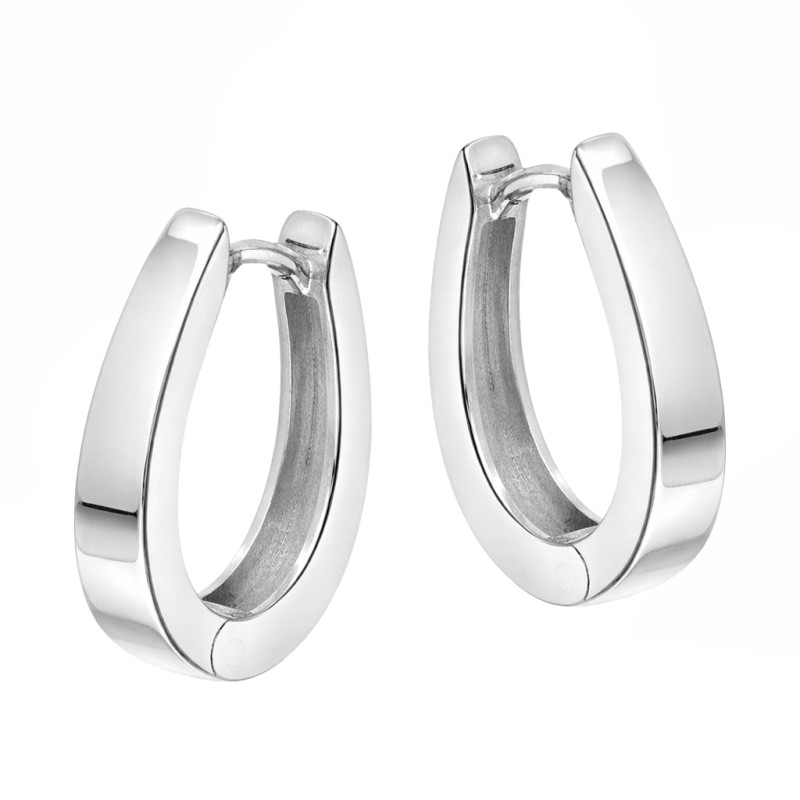 Kolczyki owalne blaszki zwężane, srebro 925