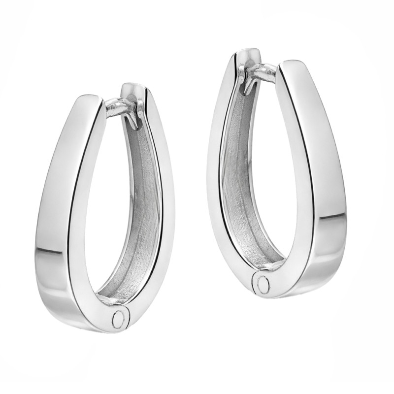 Kolczyki srebrne owalne zwężane blaszki, próba 925