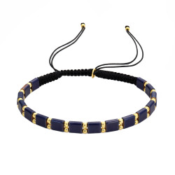 Bransoletka z hematytem niebieskim, kulki ze srebra 925 koloru złotego