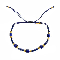 Bransoletka z kryształkami Swarovski w odcieniach granatu i ze srebrnymi elementami próby 925