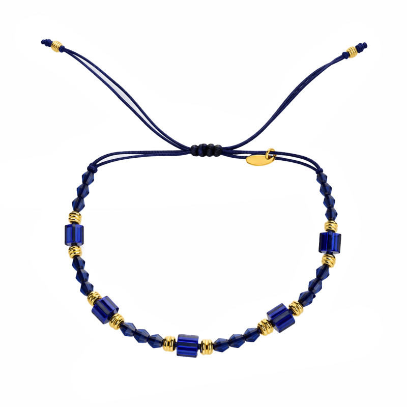 Bransoletka z kryształkami Swarovski w odcieniach granatu i ze srebrnymi elementami próby 925