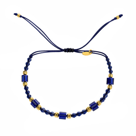 Bransoletka z kryształkami Swarovski w odcieniach granatu i ze srebrnymi elementami próby 925