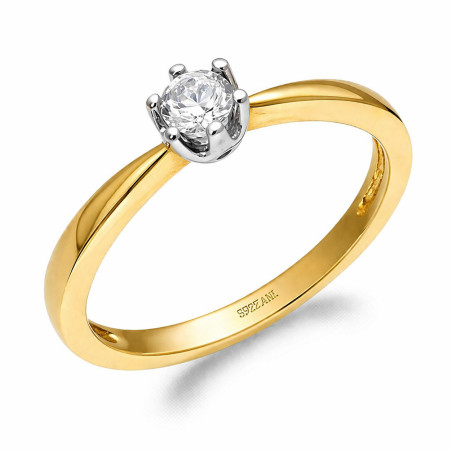 Pierścionek zaręczynowy Royal z brylantem 0,10 ct, złoto 585