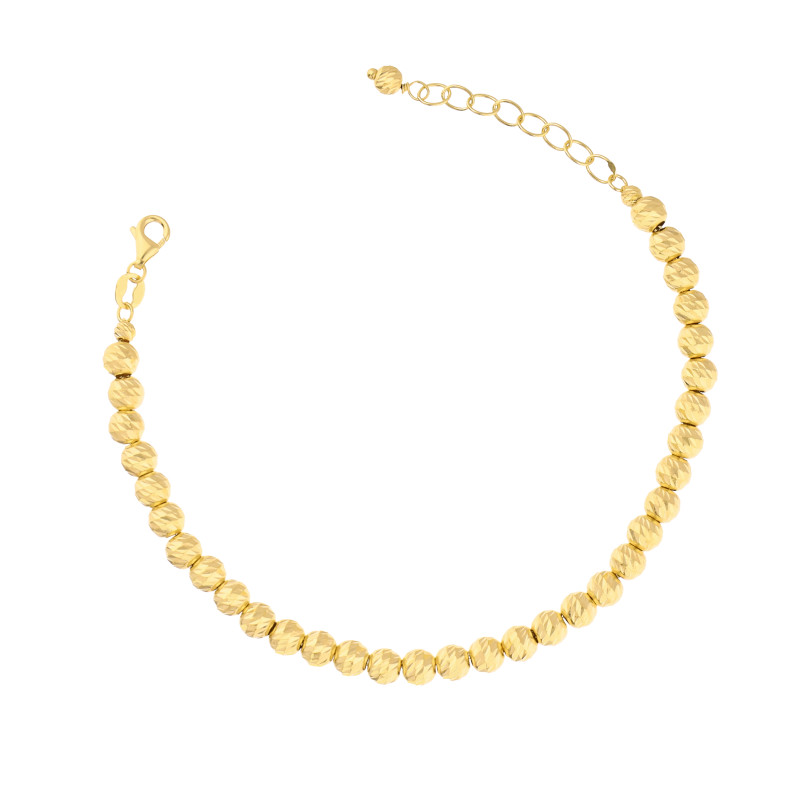 Bransoletka złota z kulkami diamentowanymi 4,9 mm, próba 585