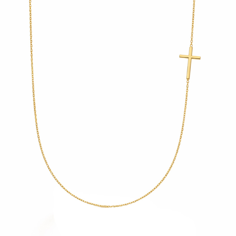 Naszyjnik złoty celebrytka z krzyżem próba 585